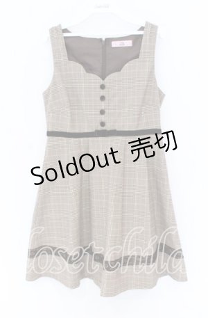 画像: Ank Rouge / デコルテスカラップジャンパースカート  ブラウン O-25-12-02-1016-CA-OP-IG-OS