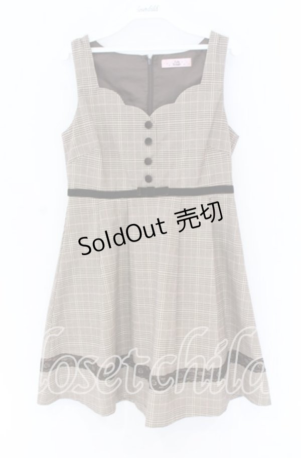 画像1: Ank Rouge / デコルテスカラップジャンパースカート  ブラウン O-25-12-02-1016-CA-OP-IG-OS (1)