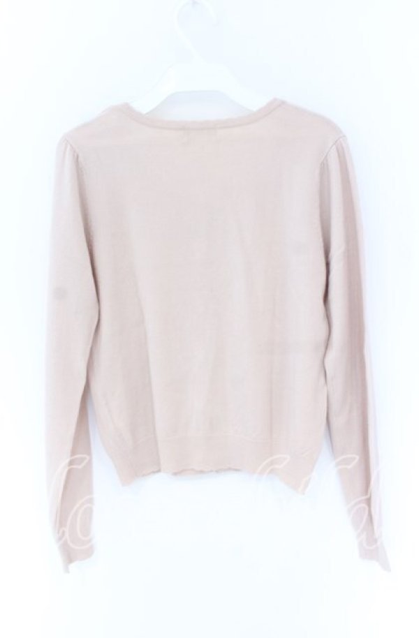 画像3: LODISPOTTO / ビジューベロアリボンカーディガン  ピンクベージュ O-25-12-02-1018-LO-TO-IG-ZT371 (3)