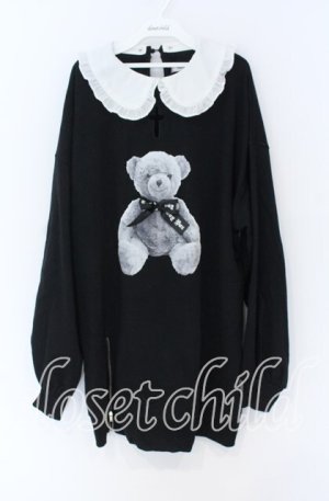 画像: Ank Rouge / クロスくりぬきくまプルオーバー  クロ O-25-12-02-1026-CA-TO-IG-OS