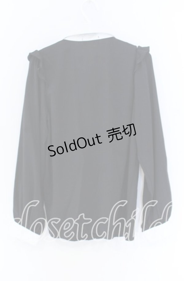 画像3: Rojita / ロゴリボンブラウス  クロ×シロ O-25-12-02-1031-LO-OP-IG-OS (3)