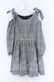 画像1: evelyn / チェック柄オフショルワンピース  グレー O-25-12-02-1032-LO-OP-IG-OS (1)