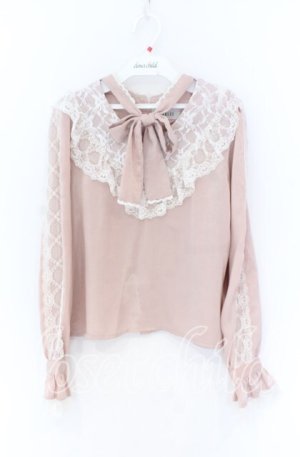 画像: Bubbles / チョーカー風ボウタイブラウス  ピンク O-25-12-02-1034-CA-BL-IG-OS