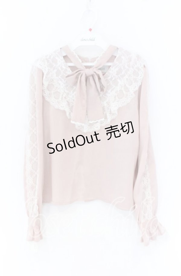 画像1: Bubbles / チョーカー風ボウタイブラウス  ピンク O-25-12-02-1034-CA-BL-IG-OS (1)