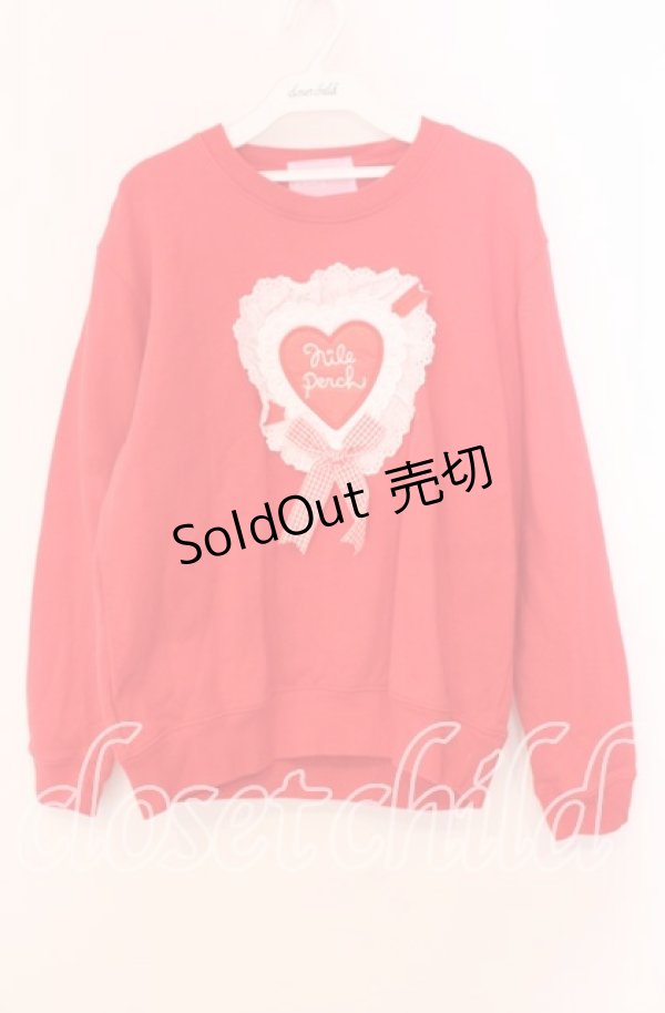 画像1: Nile Perch / フリルワッペントレーナー  アカ O-25-12-02-007-LO-TO-IG-OS (1)