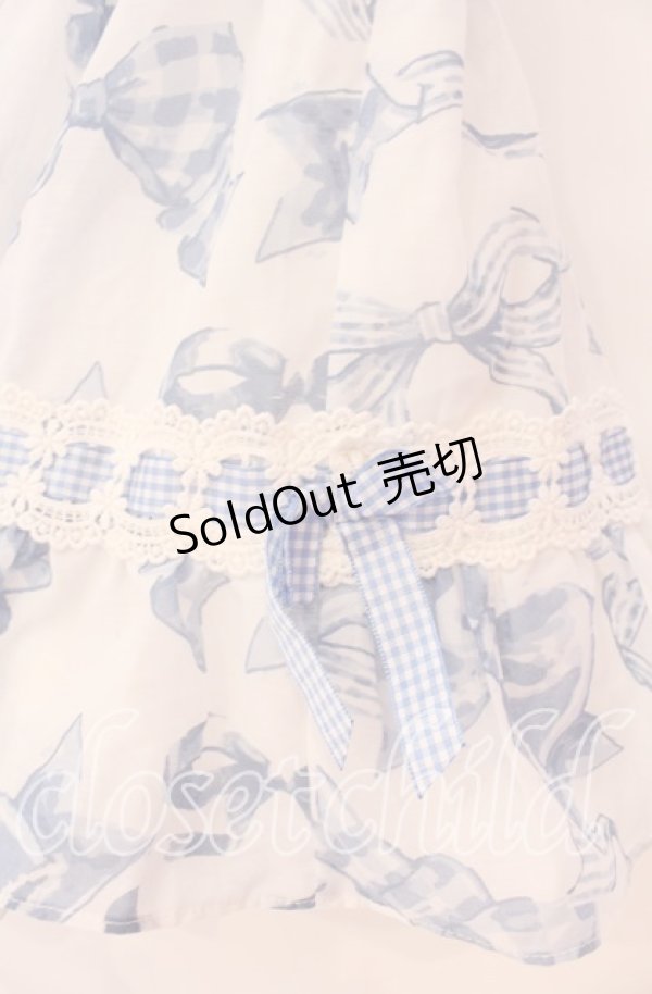 画像2: LIZ LISA / リボン柄スカパン 0 ブルー O-25-12-02-067-LO-SK-OW-OS (2)