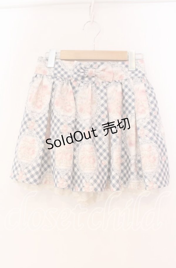 画像1: LIZ LISA / フラワーフレーム柄スカパン 0 ブルー O-25-12-02-068-LO-SK-OW-OS (1)