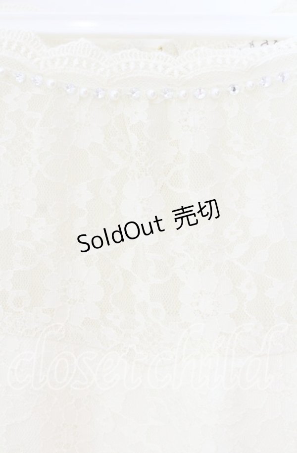 画像2: axes femme / 総レースビスチェ切替プルオーバー  アイボリー O-25-12-02-008-AX-TO-IG-ZT523 (2)