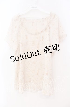 画像: Franche Lippee / 動物柄サテンチュニック M キナリ O-25-12-02-075-LO-TO-OW-ZT1205A