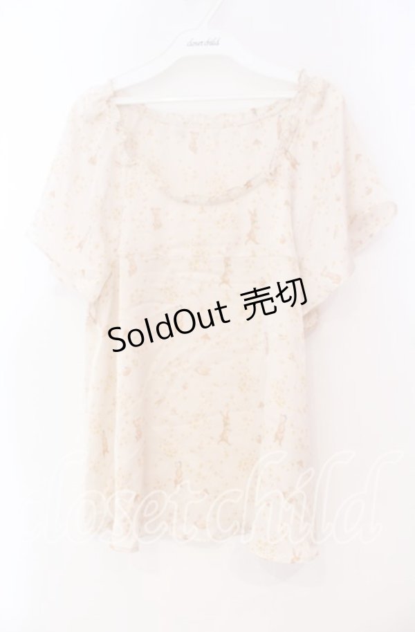 画像1: Franche Lippee / 動物柄サテンチュニック M キナリ O-25-12-02-075-LO-TO-OW-ZT1205A (1)