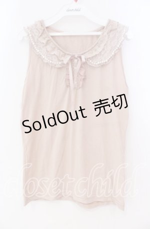 画像: axes femme / パールトリミング襟付きタンク M ピンク O-25-12-02-077-AX-TO-OW-OS