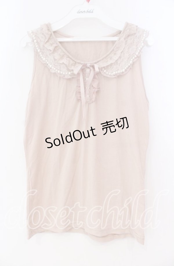 画像1: axes femme / パールトリミング襟付きタンク M ピンク O-25-12-02-077-AX-TO-OW-OS (1)