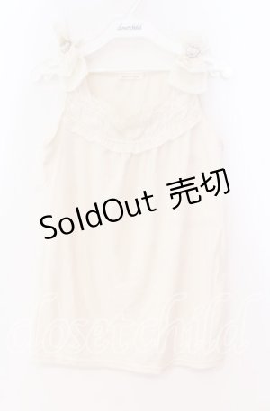 画像: axes femme / リボンショルダータンクトップ M キナリ O-25-12-02-078-AX-TO-OW-OS