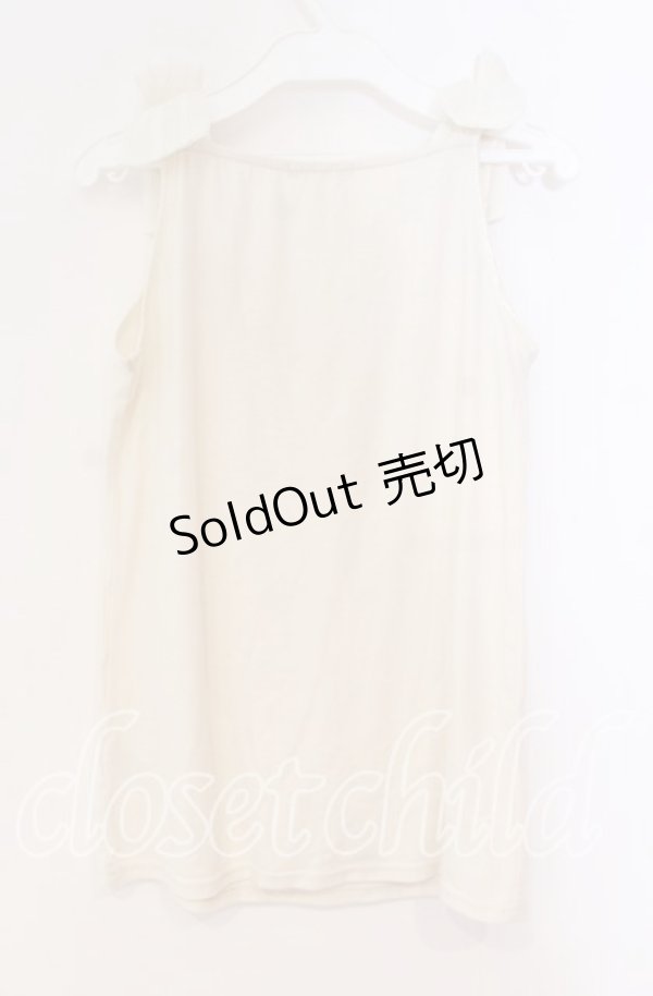 画像3: axes femme / リボンショルダータンクトップ M キナリ O-25-12-02-078-AX-TO-OW-OS (3)