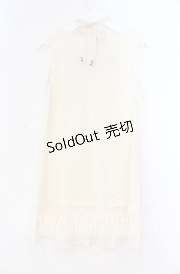 画像3: axes femme / 裾プリーツガーデンホルタータンクトップ M キナリ O-25-12-02-080-AX-TO-OW-OS (3)