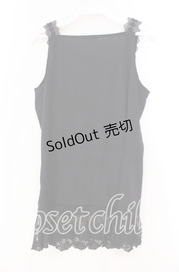 画像3: axes femme / 胸元＆肩デザインロングタンク M クロ O-25-12-02-083-AX-TO-OW-OS (3)