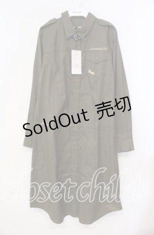 画像: elements,H / ミリタリーシャツワンピース 02 カーキグリーン O-25-12-02-024-PU-OP-OW-ZT518