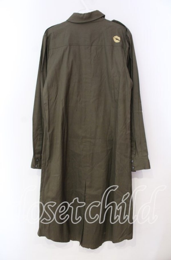 画像4: elements,H / ミリタリーシャツワンピース 02 カーキグリーン O-25-12-02-024-PU-OP-OW-ZT518 (4)