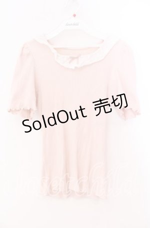 画像: DearMyLoveRose / コットンレース襟リブトップス Ｍ ピンク O-25-12-02-003-EL-TO-IG-OS