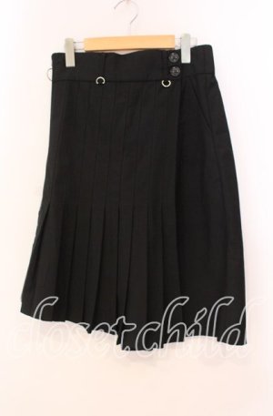 画像: LISTEN FLAVOR / プリーツフラップ付アシメガウチョパンツ  ブラック O-25-12-02-026-PU-PA-IG-OS