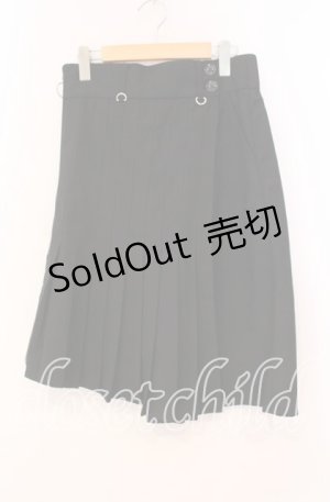 画像: LISTEN FLAVOR / プリーツフラップ付アシメガウチョパンツ  ブラック O-25-12-02-026-PU-PA-IG-OS