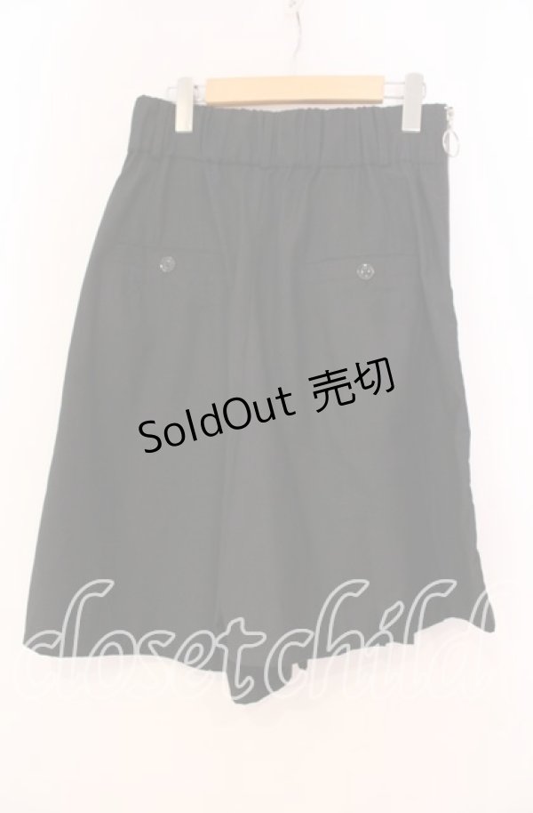 画像3: LISTEN FLAVOR / プリーツフラップ付アシメガウチョパンツ  ブラック O-25-12-02-026-PU-PA-IG-OS (3)