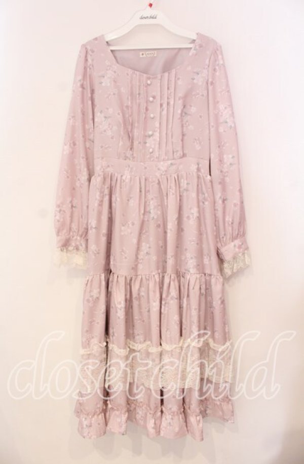 画像1: axes femme / SAKURAティアードワンピース  ピンク O-25-12-02-029-AX-OP-IG-OS (1)