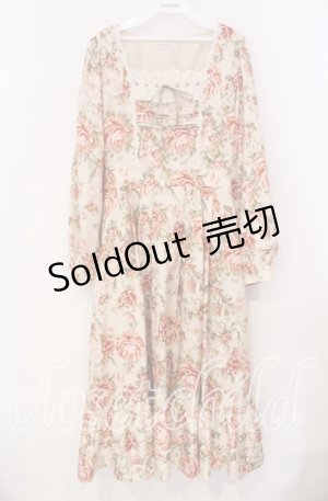 画像: axes femme / ブルームフラワー柄ワンピース  アイボリー O-25-12-02-030-AX-OP-IG-OS