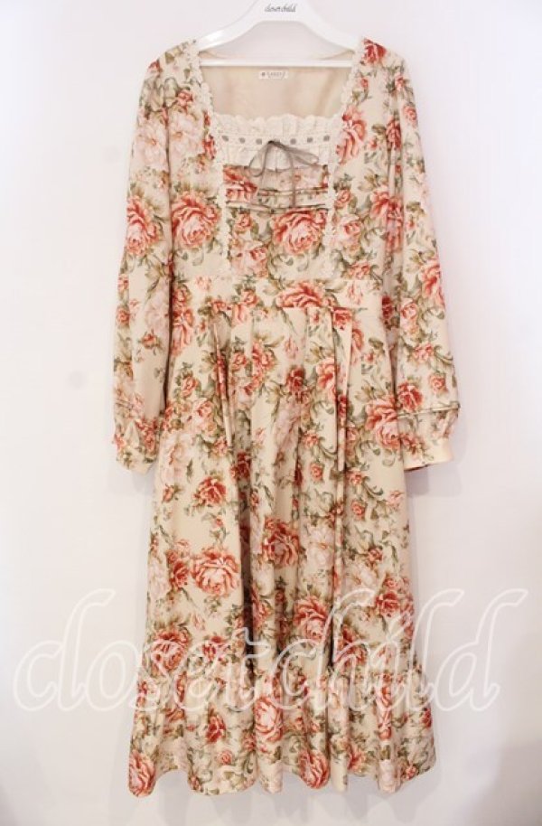 画像1: axes femme / ブルームフラワー柄ワンピース  アイボリー O-25-12-02-030-AX-OP-IG-OS (1)