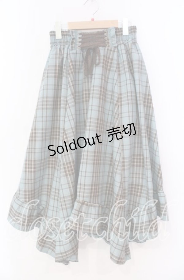 画像1: axes femme / タータンチェックイレヘムスカート  ミント O-25-12-02-031-AX-SK-IG-OS (1)