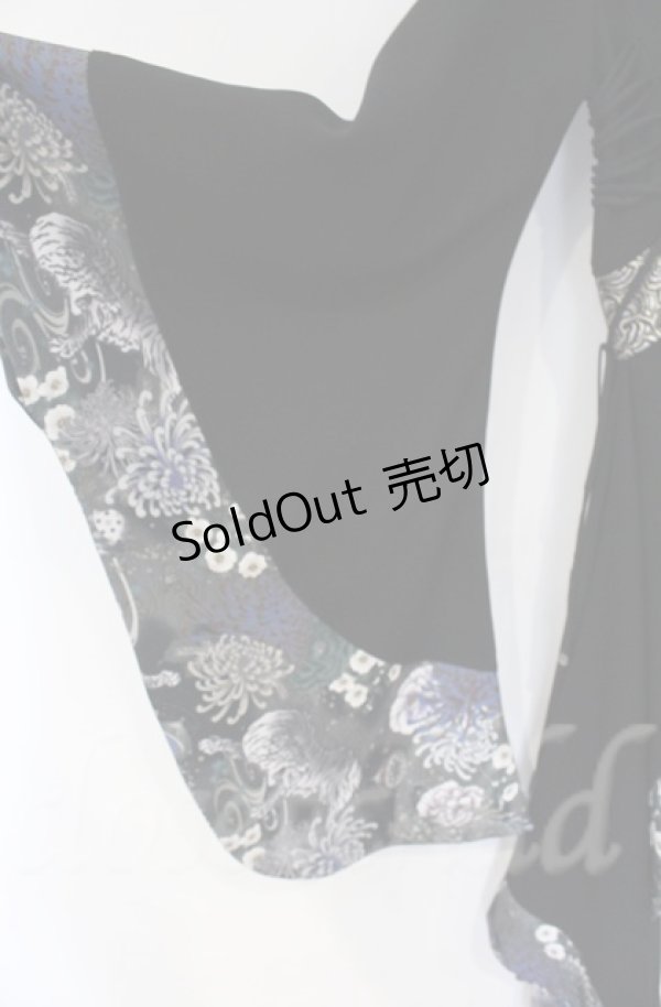 画像4: Qutie Frash / Newサイドロング着物カーデ  ブラック×ゴールド O-25-12-03-026-QU-JA-IG-ZT1208B (4)