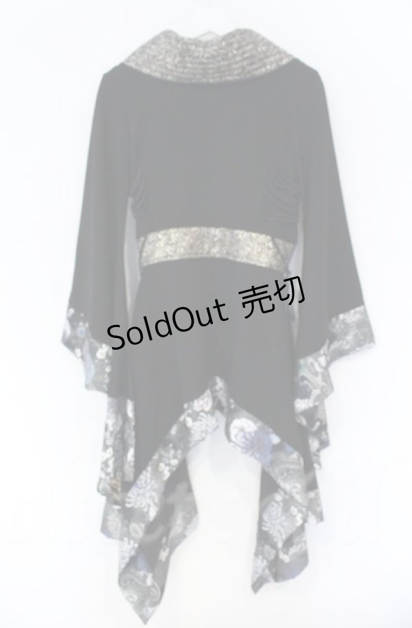 画像5: Qutie Frash / Newサイドロング着物カーデ  ブラック×ゴールド O-25-12-03-026-QU-JA-IG-ZT1208B (5)