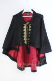 画像1: Qutie Frash / 後ろロングポンチョ  ブラック×ゴールド O-25-12-03-029-QU-JA-OW-ZT182 (1)