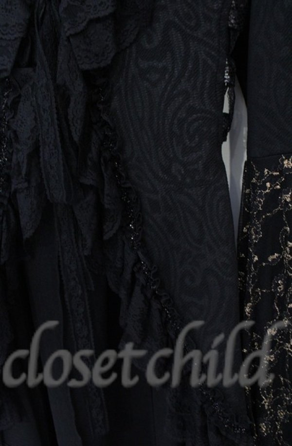 画像3: Qutie Frash / 姫袖レースカーデ  ブラック×ゴールド O-25-12-03-030-QU-OP-IG-ZT182 (3)
