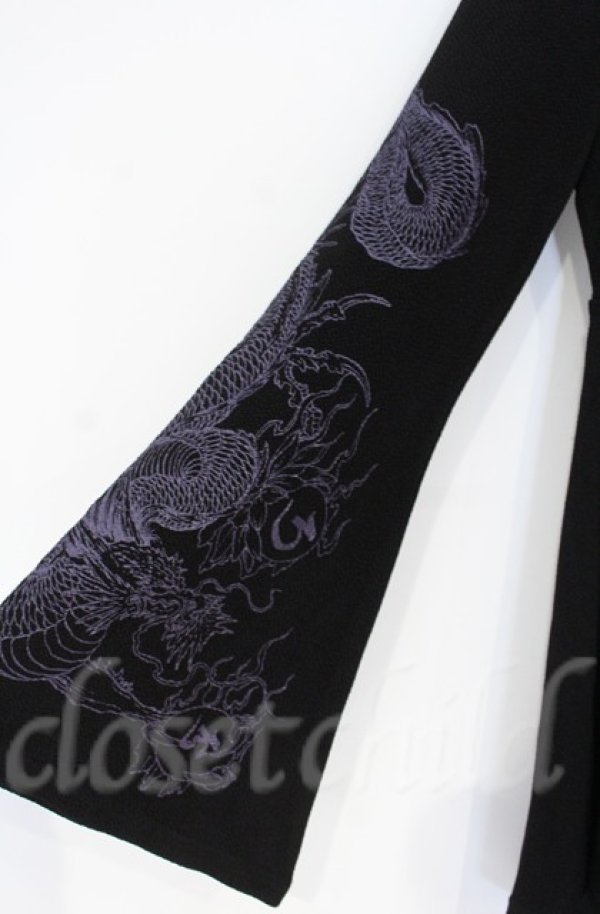 画像2: Qutie Frash / 変形ちりめんトップス  ブラック×パープル O-25-12-03-033-QU-TO-OW-ZT1208B (2)