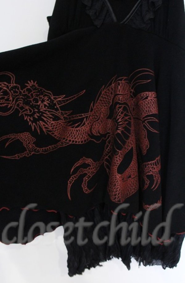 画像2: 【SALE】Qutie Frash / ドラゴンptノースリーブワンピース  ブラック×レッド O-25-12-03-035-QU-OP-OW-ZT184 (2)