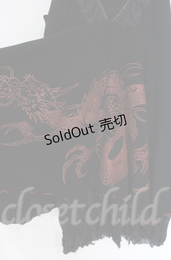 画像2: 【SALE】Qutie Frash / ドラゴンptノースリーブワンピース  ブラック×レッド O-25-12-03-035-QU-OP-OW-ZT184 (2)