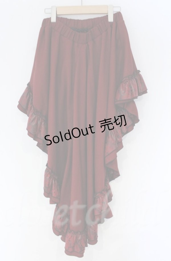 画像3: Qutie Frash / 裏地和柄後ろロングスカート  レッド O-25-12-03-043-QU-SK-IG-ZT176 (3)