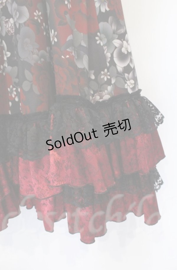 画像2: Qutie Frash / 和柄ロングスカート  レッド O-25-12-03-044-QU-SK-IG-ZT184 (2)