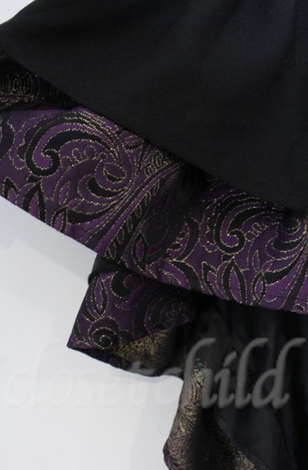 画像2: Qutie Frash / フリルラップスカート  ブラック×パープル O-25-12-03-047-QU-SK-OW-ZT050 (2)