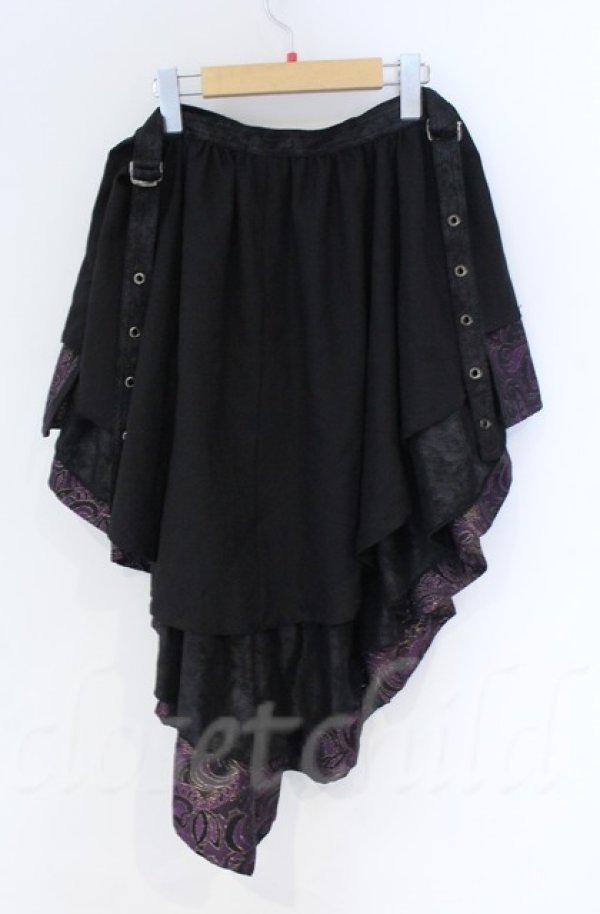 画像4: Qutie Frash / フリルラップスカート  ブラック×パープル O-25-12-03-047-QU-SK-OW-ZT050 (4)
