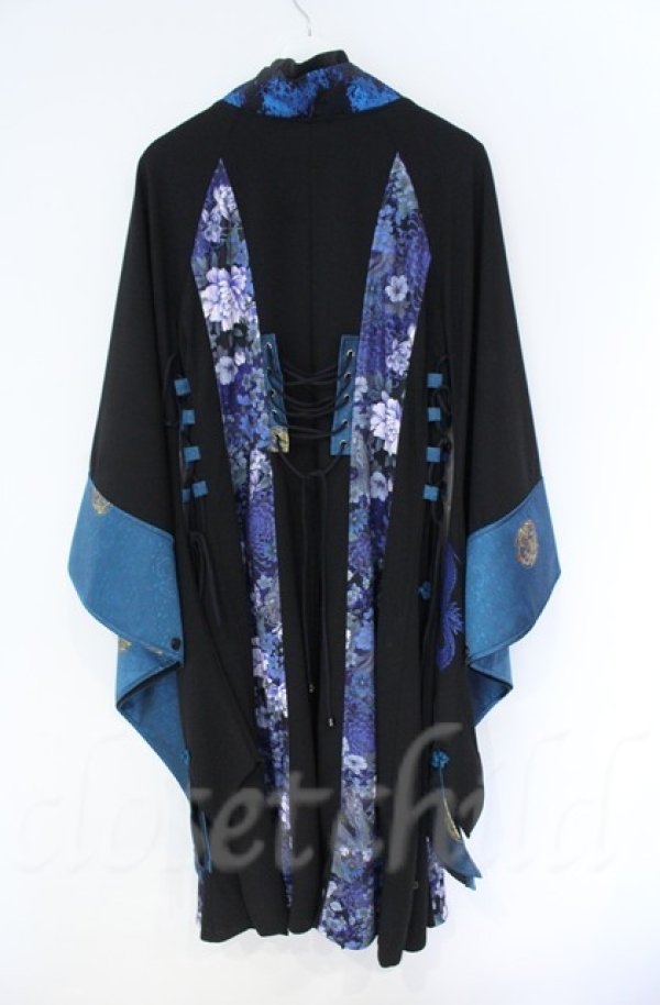 画像4: Qutie Frash / 着物ロングカーデ  ブルー O-25-12-03-006-QU-JA-IG-ZT357 (4)