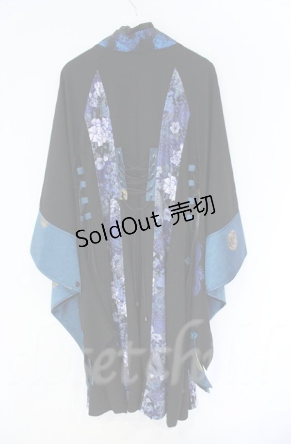 画像4: Qutie Frash / 着物ロングカーデ  ブルー O-25-12-03-006-QU-JA-IG-ZT357 (4)