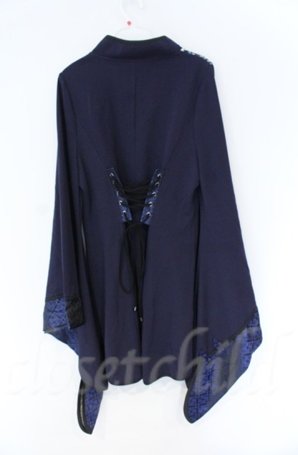 画像4: Qutie Frash / チャイナ着物袖チュニック  ブルー O-25-12-03-008-QU-TO-IG-ZT079 (4)