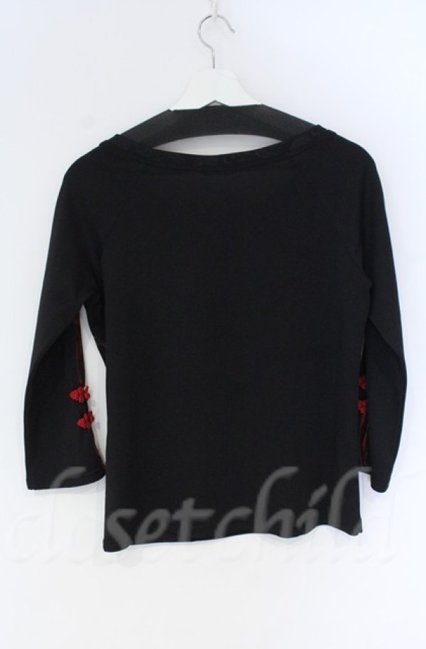 画像3: Qutie Frash / 8分袖インナーT  ブラック×レッド O-25-12-03-016-QU-TO-OW-ZT1208B (3)