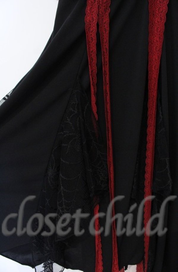 画像3: Qutie Frash / カップ入蜘蛛メッシュベビードールワンピース  ブラック×レッド O-25-12-03-002-QU-OP-OW-ZT205 (3)