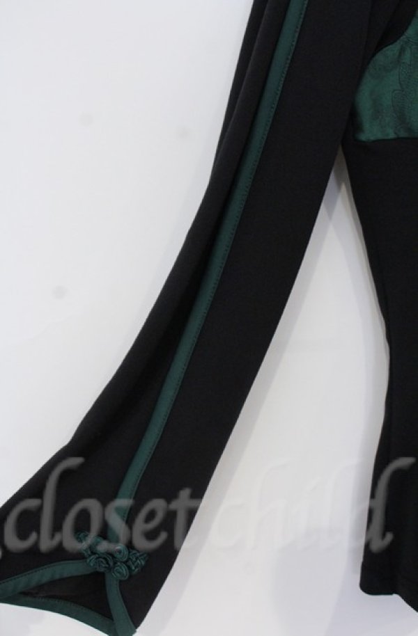 画像3: 【SALE】Qutie Frash / 公式通販×アメQ限定チャイナカットソー  グリーン×ブラック O-25-12-03-018-QU-TO-IG-ZT065 (3)