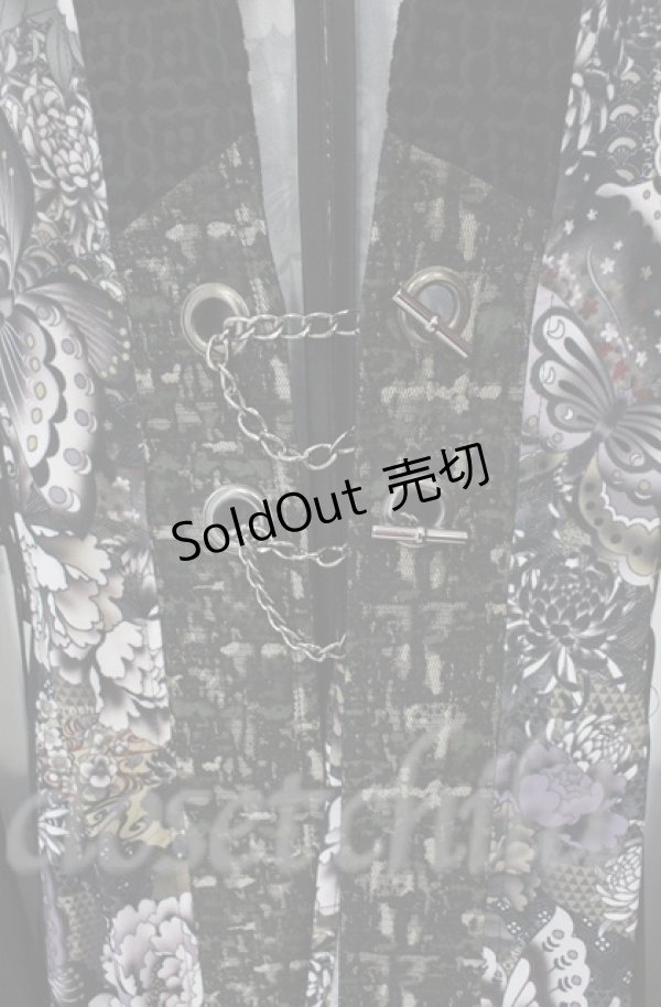 画像2: Qutie Frash / 着物ロングカーデ  ブラック O-25-12-03-022-QU-OP-IG-ZT1208B (2)