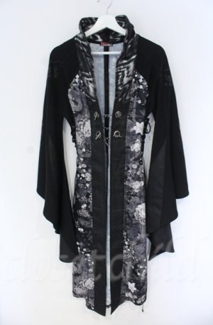 画像: Qutie Frash / ストリート札幌限定カラー 着物カーディガン  ブラック O-25-12-03-023-QU-JA-IG-ZT1208B