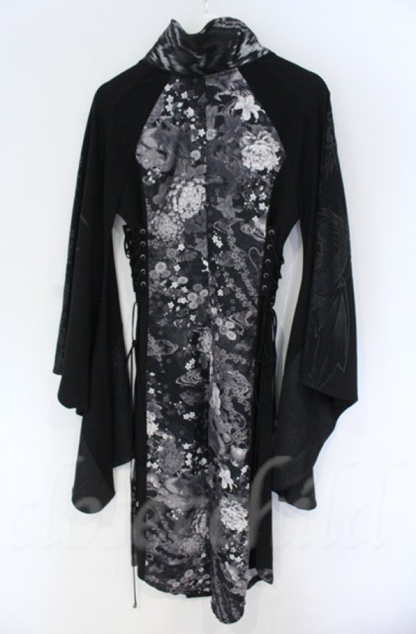 画像5: Qutie Frash / ストリート札幌限定カラー 着物カーディガン  ブラック O-25-12-03-023-QU-JA-IG-ZT063 (5)